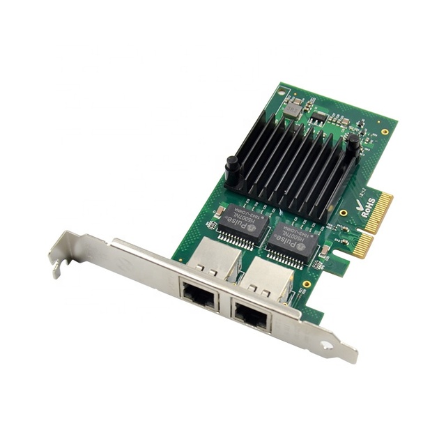 Dual Port Gigabit Ethernet 10/100/1000Mbps PCI-E X4 RJ45 Server Network Interface Card I350-T2 NIC I350AM2 for Wired Servers