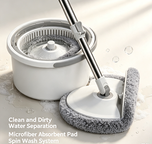 360 Rotating Self Wringing Mop and Bucket Set Microfiber Floor Cleaning Tool Sewage Separation for Home Office - Product Image 4