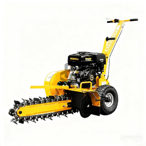 Machine de tranchée haute puissance 15HP Mini trancheuse à chaîne Mini trancheuse pour le défrichement des terres désherbage creuser des tranchées - Product Image 2