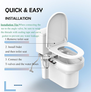 Ultra Slim Modern Plastic Self-Cleaning Dual Nozzle Bidet Toilet Seat Attachment <strong>Adjustable</strong> Fresh Water Spray Non-Electric - Product Image 4