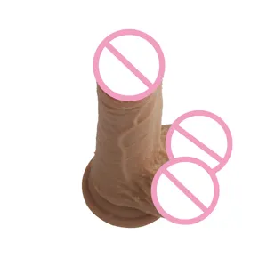 रबर सॉफ्ट सिलिकॉन डिल्डो कृत्रिम लिंग सक्शन कप के साथ महिलाओं की योनि के लिए कृत्रिम लिंग