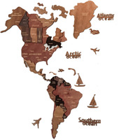 Carte du monde en bois 3D personnalisée à faire soi-même, décoration murale découpée au laser, motif moderne et amusant, cadeau créatif pour la maison ou le bureau
