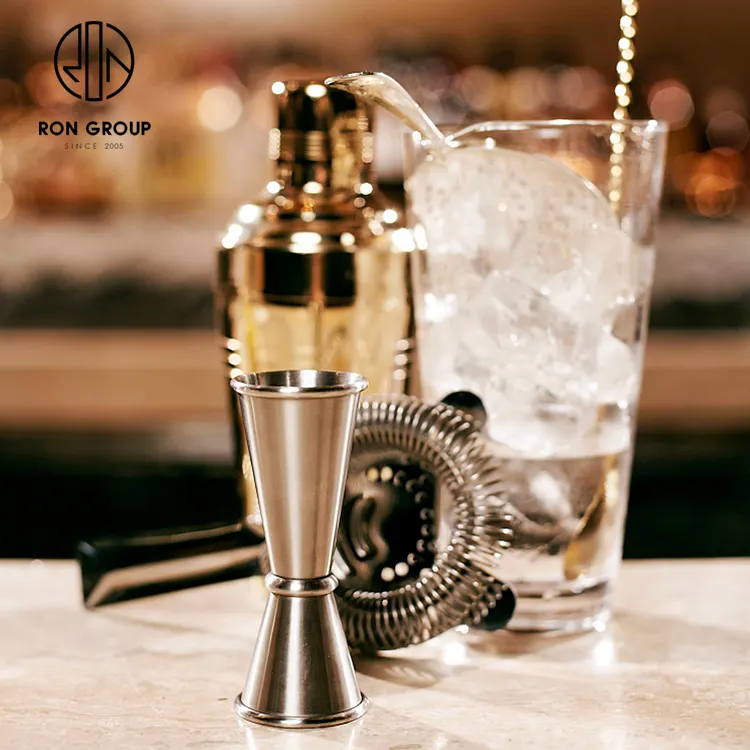 High End Bar Pub Nightclub barman Barware accessori Set acciaio inossidabile metallo oro rosa Jigger bere Cocktail Shaker