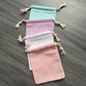 Sac à poussière en toile de coton de haute qualité, sac cadeau en coton coloré avec doubles cordons - Product Image 4