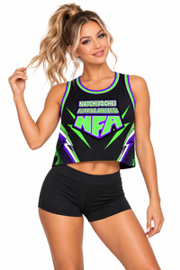 Débardeur court personnalisé pour femme, sans manches, pour cheerleading, entraînement, basketball, <span class=keywords><strong>maillot</strong></span> de performance, esprit d'équipe - Product Image 3