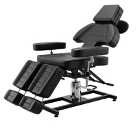 Fauteuil de tatouage hydraulique noir réglable pour salon de beauté