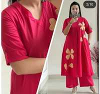 Demi-manches femmes modeste imprimé floral costume décontracté pantalon indien cordon ensemble bureau vacances porter en gros cordon ensemble coton grande taille