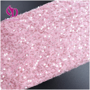 Stock multi-couleurs Polyester Spandex velours paillettes broderie tissu 5mm paillettes velours tissu pour femmes robes formelles - Product Image 4