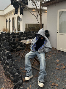 Autunno primavera Cardigan stile retrò americano maglione alla moda giacca con cappuccio larga felpa con cappuccio tinta unita <span class=keywords><strong>felpe</strong></span> con cappuccio - Product Image 2