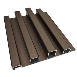 3D gỗ hạt nhôm kết cấu hiệu ứng slat rãnh tường Bảng điều khiển không thấm nước Trần bên ngoài trang trí nội thất bảng màu nâu - Product Image 4
