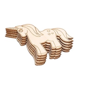 Wooden <b>Unicorn</b> Craft Shapes 10pcs Laser Cut DIY Decor For Kids Party Christmas Tree Home <b>Decoration</b> - Product Image 5