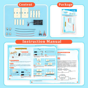 Kit électronique en bois DIY pour enfants - Ensembles d'apprentissage personnalisés pour la <span class=keywords><strong>physique</strong></span> des circuits série-parallèle et l'éducation scientifique - Product Image 5