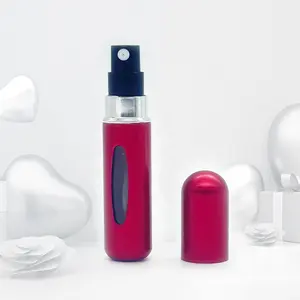 Voorraad 5Ml Aluminium Parfum Verstuiver Spuitfles Kleurrijke Glazen Binnenkant Met Pomp Sproeier Afdichting Type
