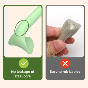 Cuillère pour bébé avec noyau en fer, sans fuite, cuillère d'alimentation flexible en silicone à 360°, qualité alimentaire sans BPA, ustensile pliable pour bébé, 6 couleurs - Product Image 6