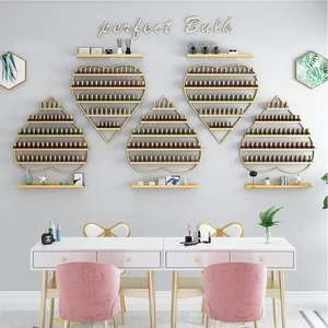 Nouveau présentoir mural pour vernis à ongles 2026, étagère de rangement pour salon de manucure, présentoir doré pour vernis à ongles - Product Image 2