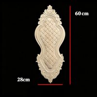 Décoration murale en bois massif de style européen pour porte de placard, avec motif floral ajouré sculpté