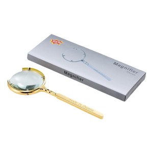 Handheld 8x Magnifying Glass 90 Mm Lens Gold Crescent Shape For Map Reading Jewelry Appraisal - Product Image 4