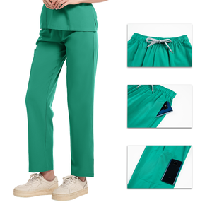 Haute qualité à la mode hôpital haut et pantalon ensembles femmes soins infirmiers gommage Logo personnalisé médical Spa Stretch 2 pièces gommages uniformes - Product Image 6