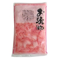 Jengibre en conserva premium para sushi, en rodajas rosas/blancas, con sal y vinagre