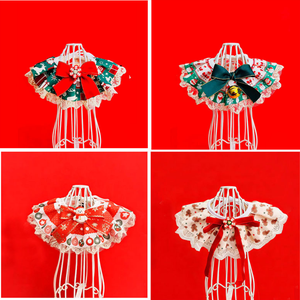 وشاح فاخر جديد للحيوانات الأليفة لعيد الميلاد - قماش ساتان قابل للطي للقطط والكلاب - Product Image 3