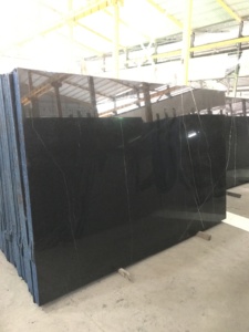 Nero Marquina Marble Dalles de marbre noir naturel pour comptoir de sol Villa Décoration murale - Product Image 2