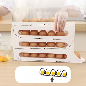 Sản Phẩm Nhà Bếp Đại Lý Mua 4 Tầng Tự Động Cán Tủ Lạnh Trứng Organizer Giữ Trứng Tươi Dispenser Tủ Lạnh Trứng Chủ 4 Tầng - Product Image 3