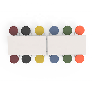 12 Sillas Plegables Móviles para Comedor Escolar, Mesa y Silla para Cafetería - Product Image 6