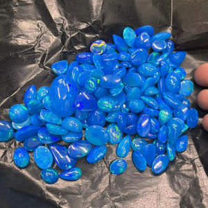 อัญมณีทรงหลังเบี้ยโอปอลเอธิโอเปียนธรรมชาติ Paraiba สีน้ำเงินย้อมสีและผ่านการอบด้วยความร้อนสำหรับทำเครื่องประดับการตัดสำหรับทำเครื่องประดับ - Product Image 1