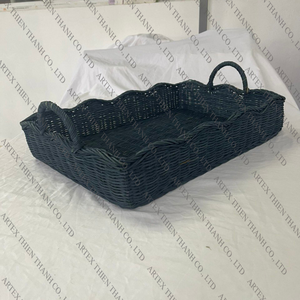 Bandeja de servicio rectangular de Vieira de ratán caliente 2025 en bandeja de ratán natural para decoración del hogar, servicio - Product Image 1