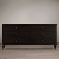 Commode haute à 6 tiroirs en bois massif de chêne Rh, style traditionnel, avec rangement, fabriquée en Chine