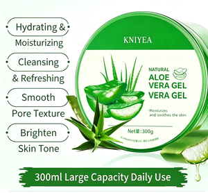 Gel hydratant naturel à l'aloe vera sans huile Kniyea 300g pour le visage, utilisation nocturne, tous types de peau - Product Image 3