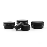 Pot à bougie en aluminium noir mat de haute qualité avec couvercle à vis, anti-fuite, disponible en 15g, 30g, 50g, 60g, 100g, 150g