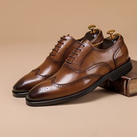 Nuevos Zapatos Oxford Formales de Cuero Genuino para Hombre, Hechos a Mano, de Lujo, para Oficina o Boda, con Cordones, Punta Cuadrada y Gel para Mayor Comodidad