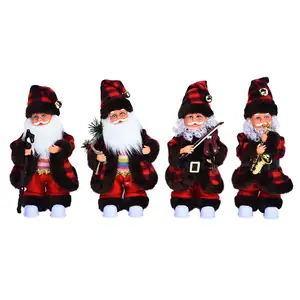 Hot Selling Home Gifts White Standing Santa Clause Small Size Christmas Party Supplies Santa Claus Doll Wholesale