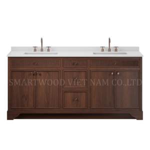 Hot Sale Wooden Frame Bathroom <b>Vanity</b> with Ceramic Sink for Hotel Apartment - Product Image 4