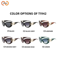 TWOOO T1942 Lunettes de soleil œil-de-chat épaisses et chics pour femmes, avec logo personnalisé, marque privée, OEM, ODM, monture PC, verres PC, protection UV400, vente en gros directe usine