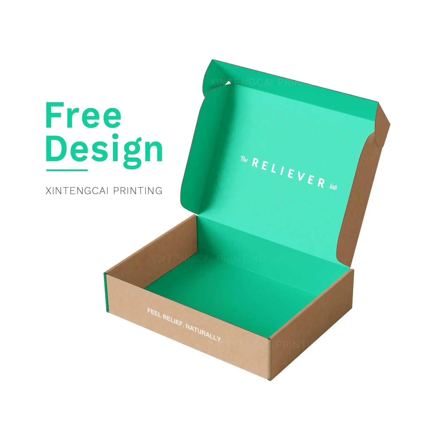 Free Design Mailer Box, Green Custom Eco Corrugated Paper Packaging Box for Pain Relief Cream / Natural Product / Health Supply