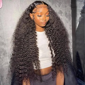 Parrucche Frontali in Pizzo HD 13x6 con Onde Profonde Sciolte, Parrucche Brasiliane Riccioli Naturali per Donne, Capelli Umani Ricci 30-40 Pollici, Onde Profonde, Parrucca Frontale in Pizzo 13x4 - Product Image 1