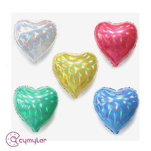 Cymylar, venta al por mayor, <span class=keywords><strong>globos</strong></span> de papel de aluminio de corazón de 18 pulgadas, <span class=keywords><strong>globos</strong></span> iridiscentes de arcoíris, rojo, verde, azul, plateado para decoración de fiesta de cumpleaños - Product Image 1