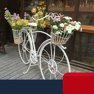 Soporte versátil para flores, decoración del hogar, decoración grande con forma <span class=keywords><strong>de</strong></span> bicicleta, accesorio <span class=keywords><strong>de</strong></span> hierro forjado para fotografía <span class=keywords><strong>de</strong></span> bodas, soporte para carrito <span class=keywords><strong>de</strong></span> flores - Product Image 2