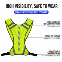 Gilet de course réfléchissant avec ajustement réglable, léger, respirant, vêtement de sécurité pour le jogging et la marche nocturne CT31261