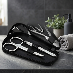 Factory Direct Stainless Steel 6-in-1 Manicure Set 9 Pcs Professional Pedicure Tools Nail Clipper Set with Color Box - Product Image 3