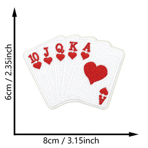 Patchs brodés thermocollants Texas Hold'em Poker, patchs décoratifs <span class=keywords><strong>Roulette</strong></span> de casino américaine - Product Image 4