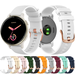 Bracelet de montre intelligente en silicone fin pour femme de 20 mm pour <span class=keywords><strong>Garmin</strong></span> Move 3S /vivoActive 5/<span class=keywords><strong>Venu</strong></span> <span class=keywords><strong>SQ2</strong></span> 3S/Vivomove3/ Galaxy Watch 5 6 - Product Image 1