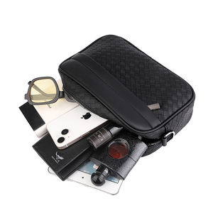 Bolso Pechera de PU de Alta Calidad a la Moda Personalizado, Bolso Mensajero de Diseño para Hombre, Bandolera de Hombro de Cuero Tejido - Product Image 4