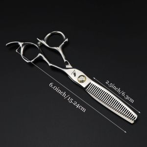 Tijeras <span class=keywords><strong>de</strong></span> peluquería <span class=keywords><strong>de</strong></span> alta calidad <span class=keywords><strong>de</strong></span> 6.0 pulgadas con <span class=keywords><strong>corte</strong></span> <span class=keywords><strong>de</strong></span> espina <span class=keywords><strong>de</strong></span> pescado, sin costuras, dientes en <span class=keywords><strong>V</strong></span> y rodamientos tipo asta, para moda, belleza y barbería HS-008 - Product Image 3