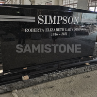 Pierre tombale Samistone, style américain moderne, en granit noir Galaxy, monument sablé