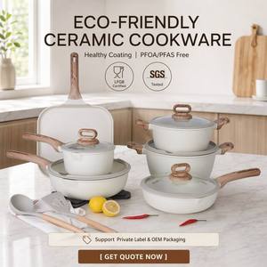 16-Piece <strong>Induction</strong> Cookware <strong>Set</strong> Modern Design Nonstick Ceramic <strong>Pots</strong> <strong>Pans</strong> Sustainable Kitchen Cooking Frying <strong>Pans</strong> <strong>Set</strong> - Product Image 1