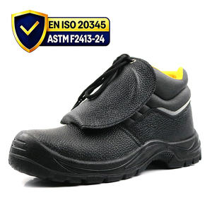 SAFETY LOONG Meilleures bottes de sécurité pour soudeurs avec cuir de vache résistant aux odeurs, chaussures de sécurité pour hommes - Product Image 1