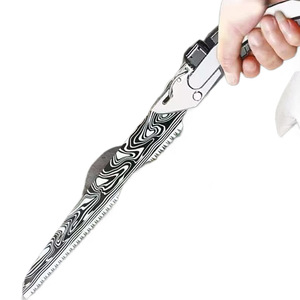 Damascus Hand <b>Saw</b> 500mm Fixed Blade Steel Frame 18 Tpi For Wood Cutting Outdoor Use - Product Image 3